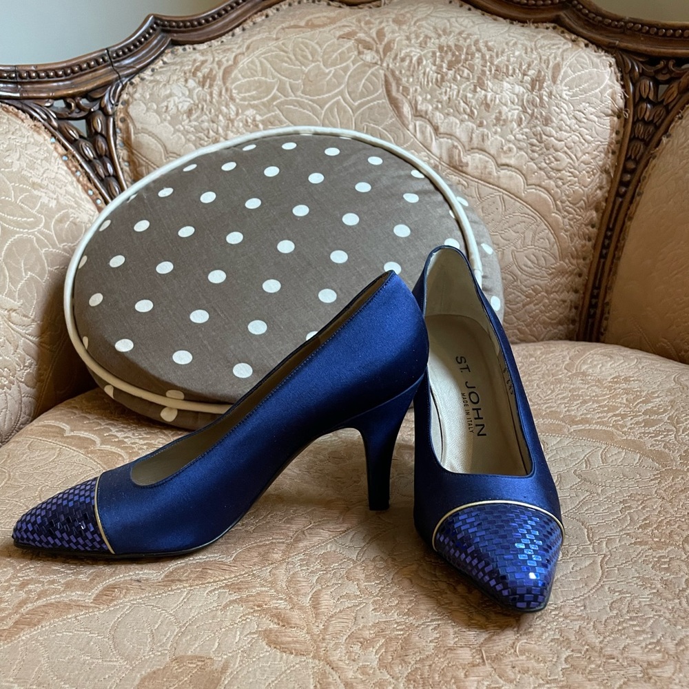 Size 6.5 St. John 3” Sequined heels.